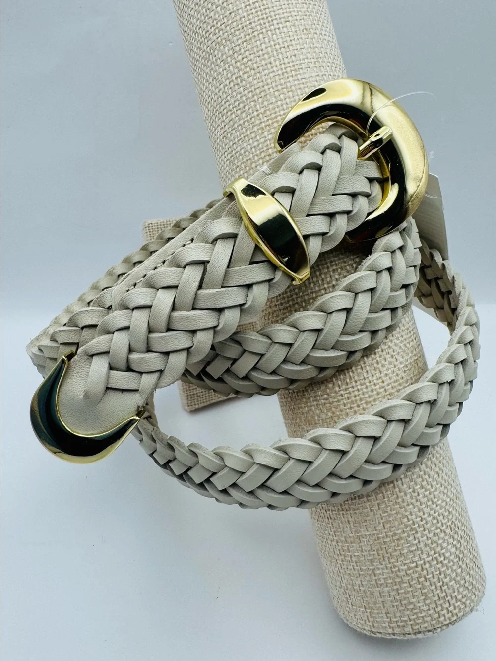 Madewell Lucie Braid Belt - Domed Buckle - Vintage Muslin (White) - XL/XX